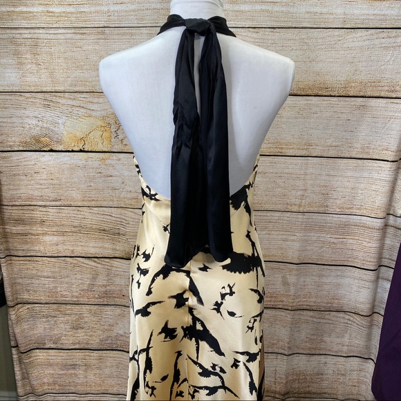 Milly Keyhole Pleated Front Halter Dress Sz 10 - Picture 5 of 9